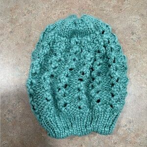 Cozy Teal Knit Beret Beanie